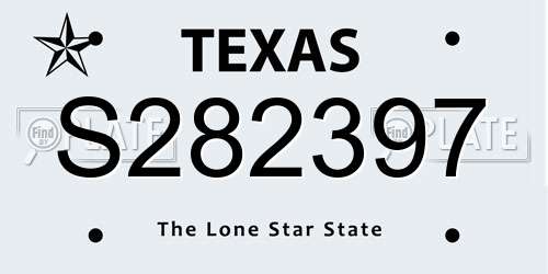 S282397 Texas License Plate