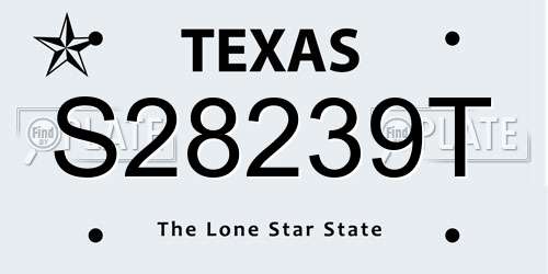 S28239T Texas License Plate
