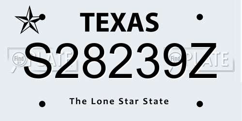 S28239Z Texas License Plate