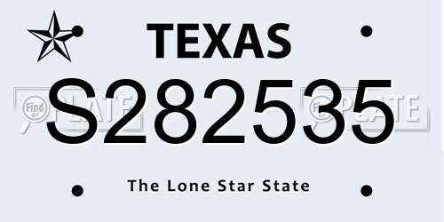 S282535 Texas License Plate