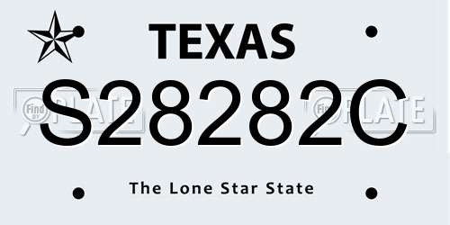 S28282C Texas License Plate