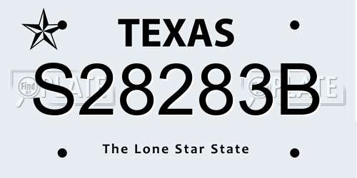 S28283B Texas License Plate