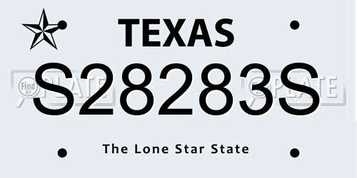 S28283S Texas License Plate