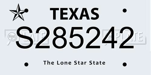 S285242 Texas License Plate