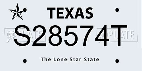 S28574T Texas License Plate