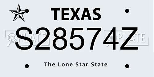 S28574Z Texas License Plate