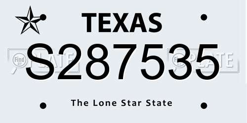 S287535 Texas License Plate