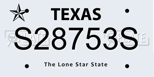 S28753S Texas License Plate