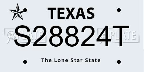 S28824T Texas License Plate
