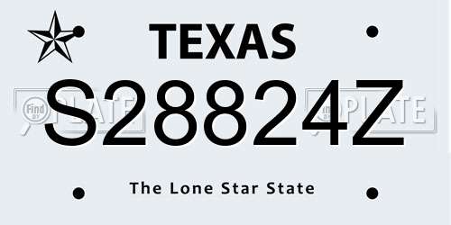 S28824Z Texas License Plate