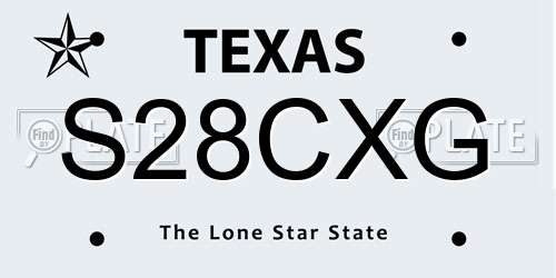 S28CXG Texas License Plate
