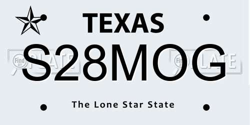 S28MOG Texas License Plate