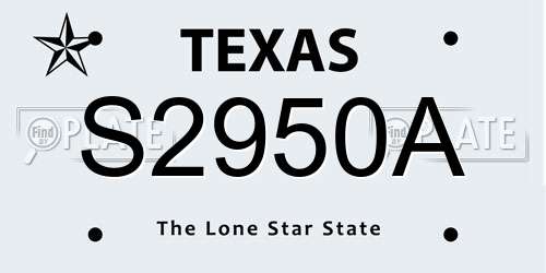 S2950A Texas License Plate