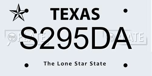 S295DA Texas License Plate