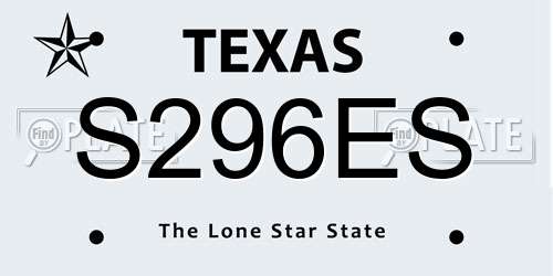 S296ES Texas License Plate