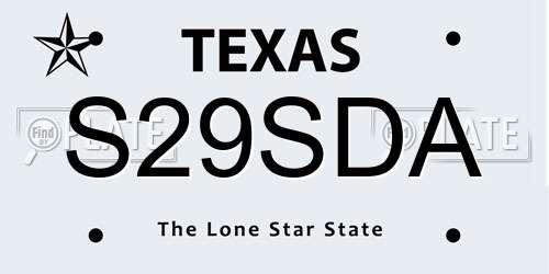 S29SDA Texas License Plate