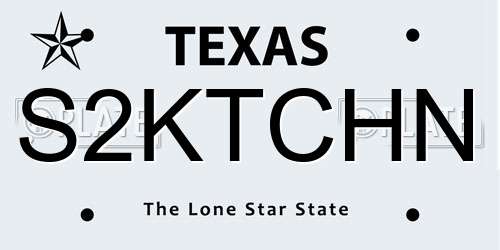 S2KTCHN Texas License Plate