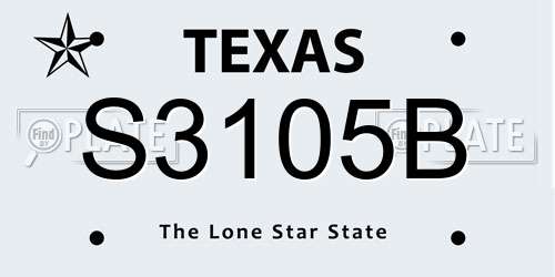 S3105B Texas License Plate