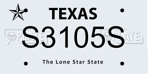 S3105S Texas License Plate