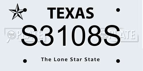 S3108S Texas License Plate