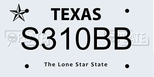 S310BB Texas License Plate