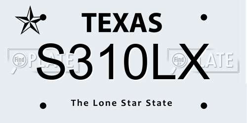 S310LX Texas License Plate