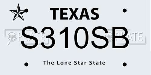 S310SB Texas License Plate