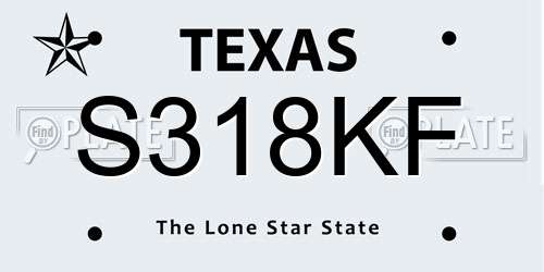 S318KF Texas License Plate