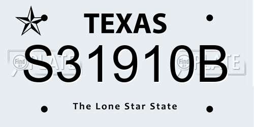 S31910B Texas License Plate