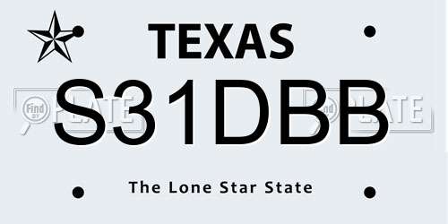 S31DBB Texas License Plate