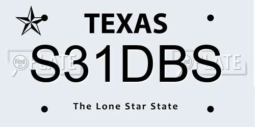 S31DBS Texas License Plate