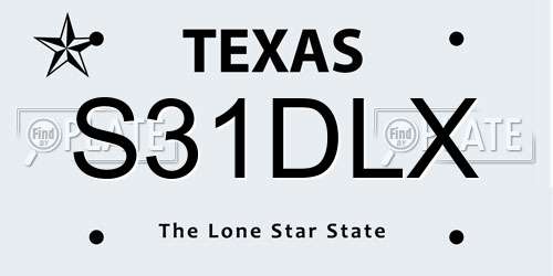 S31DLX Texas License Plate