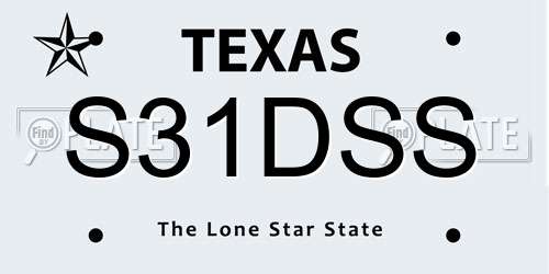 S31DSS Texas License Plate