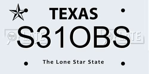 S31OBS Texas License Plate