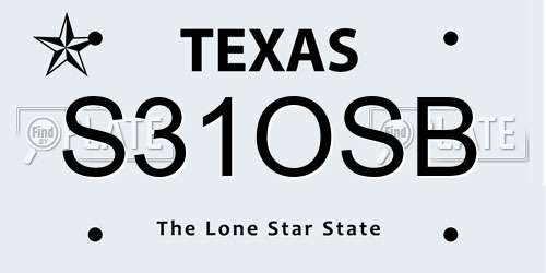 S31OSB Texas License Plate