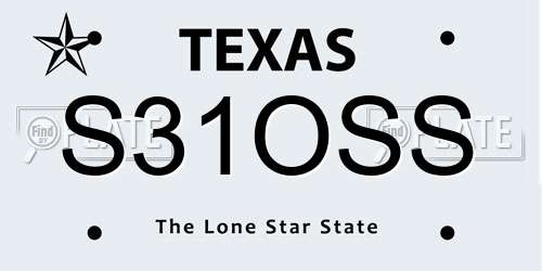 S31OSS Texas License Plate