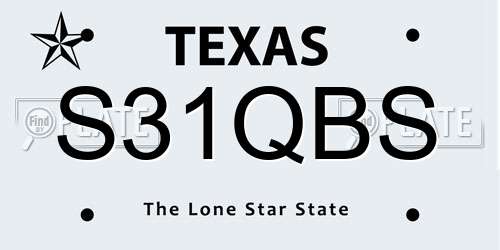 S31QBS Texas License Plate