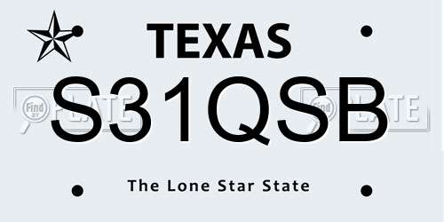 S31QSB Texas License Plate