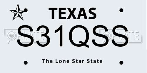 S31QSS Texas License Plate