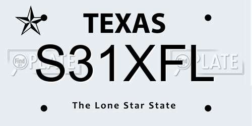 S31XFL Texas License Plate
