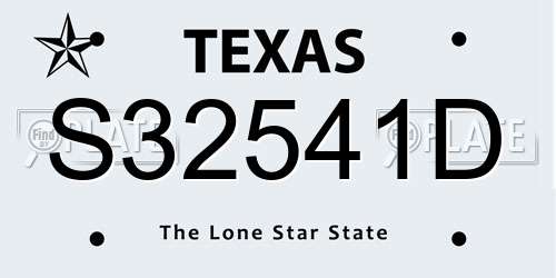 S32541D Texas License Plate