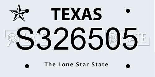 S326505 Texas License Plate