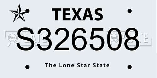 S326508 Texas License Plate