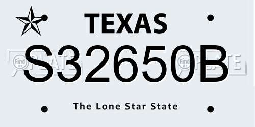 S32650B Texas License Plate