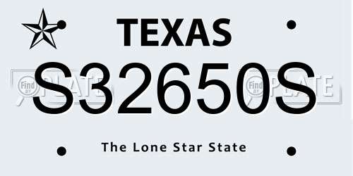 S32650S Texas License Plate