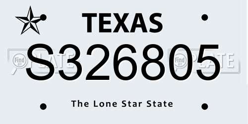 S326805 Texas License Plate