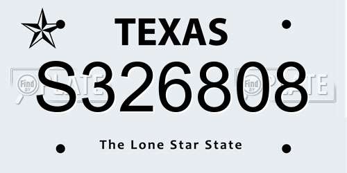 S326808 Texas License Plate