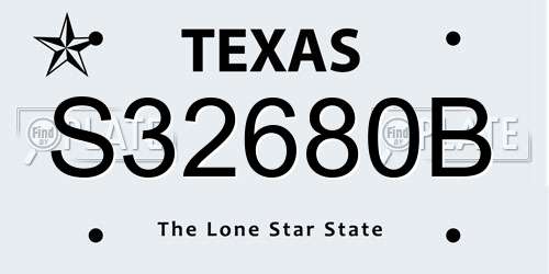 S32680B Texas License Plate