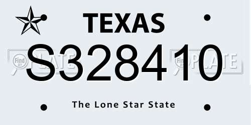 S328410 Texas License Plate