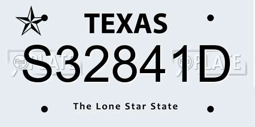 S32841D Texas License Plate